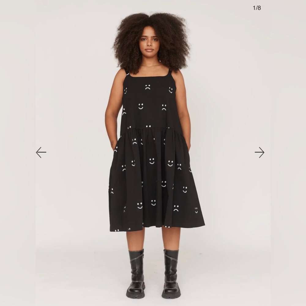 LAZY OAF Happy Sad Drop Waist Smock Dress